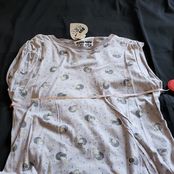 NWT - Harajuku Lovers by Gwen Stefani - Cap Sleeve Grey T-Shirt - Picture 8 of 9